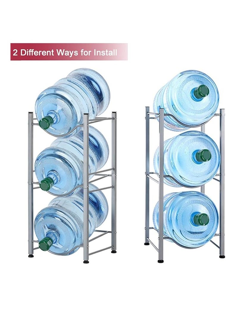 Water Bottle Storage Stand, 3 Tier Water Bottle Holder 5 Gallons Shelf, Heavy Duty Water Bottle Stand Storage for Kitchen Home and Office Easy To Assemble - Image 2