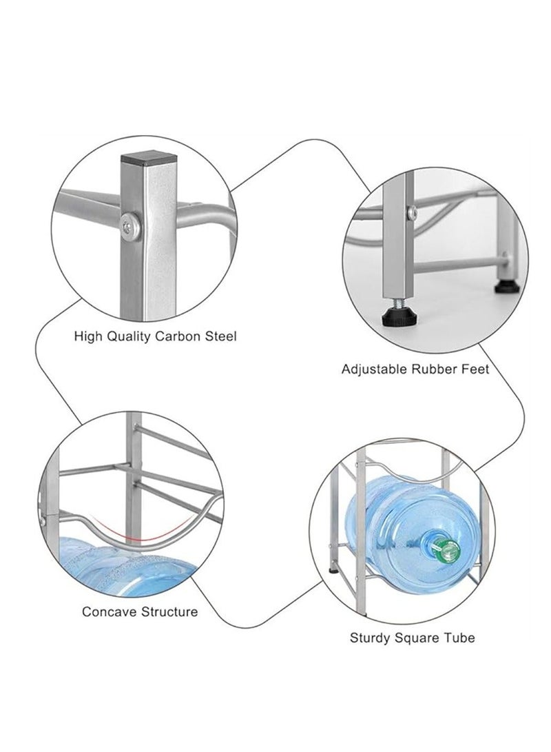 Water Bottle Storage Stand, 3 Tier Water Bottle Holder 5 Gallons Shelf, Heavy Duty Water Bottle Stand Storage for Kitchen Home and Office Easy To Assemble - Image 4