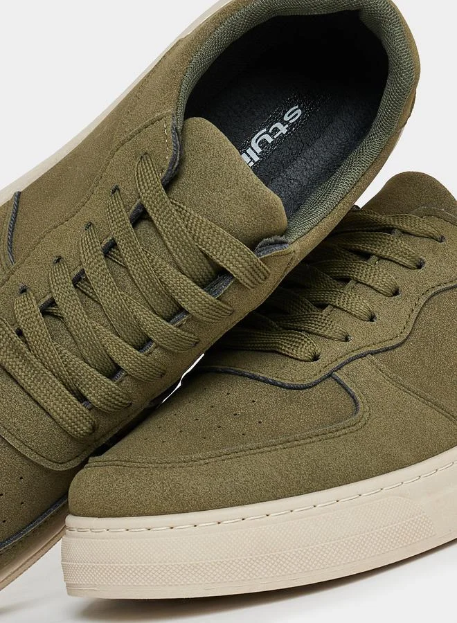 Styli Canvas Look Skateboard Platform Sole Sneakers