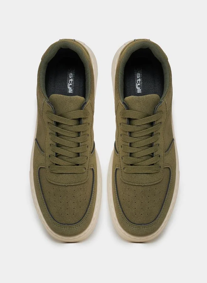 Styli Canvas Look Skateboard Platform Sole Sneakers