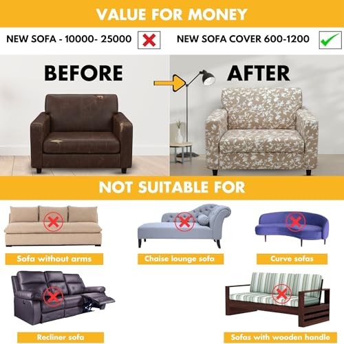 Bigkart Elastic Sofa Covers for 1 Seater Sofas | Polyster-Spandex, Stretchable, Sofa Covers for Single, Double and Triple Seater Sofas - Image 5