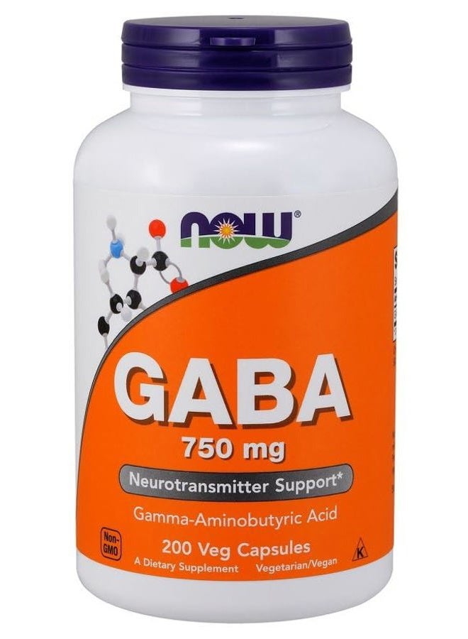 Now GABA 750 mg 200 Veg Capsules - Image 4