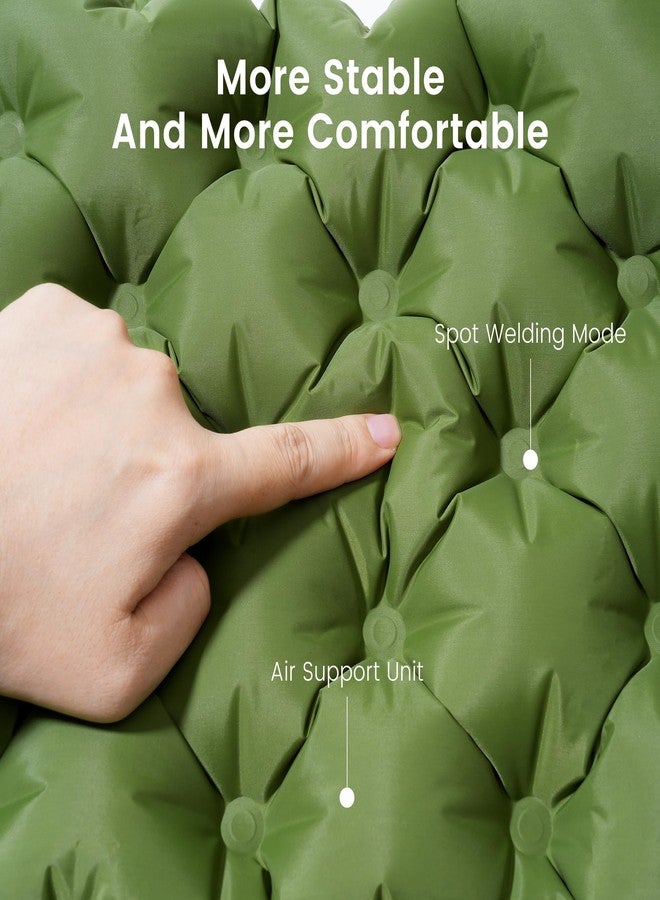 NYEONHRT Inflatable Seat Cushion for Airplane Travel Waterproof Air Pad with Repair Kit and Storage Bag, Portable Office Car Stadium Hiking Seat Pad (15.75"x11.82") Military green-2pack - Image 2