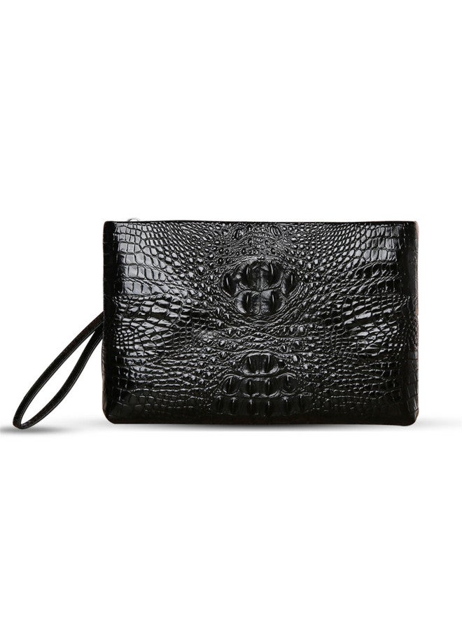 Cartelo Men's First Layer Cowhide Multi-card Slot Clutch Crocodile Pattern Envelope Large Capacity Wristlet Gift - Image 3