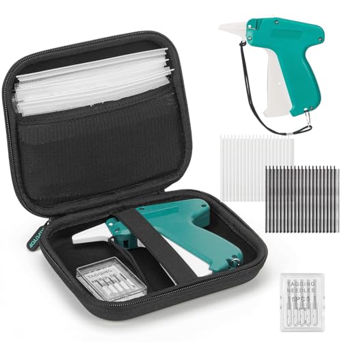 NIFUYOP Mini Stitch Gun for Clothes Mini Clothing Stitch Gun Speedy Cloth Fixer Quick Cloth Sewing Stitch Gun NIFUYOP Tagging Gun Kit with 2500 Black 2500 White Fasteners 6 Needles and Hard Case - Image 1