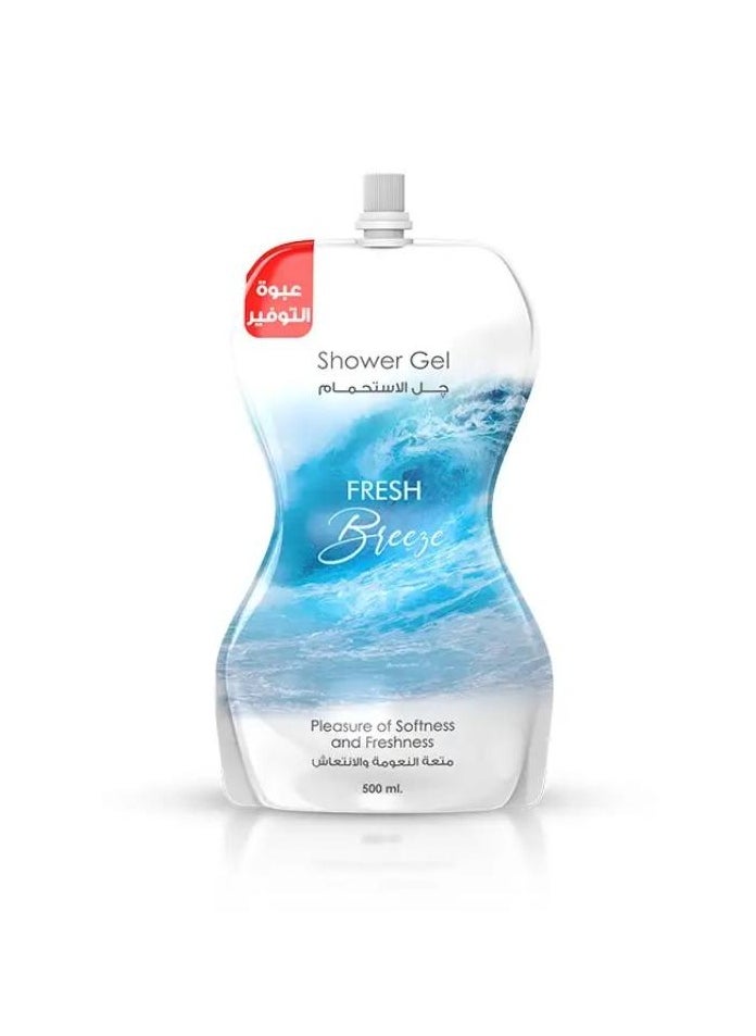 Eva Shower Gel Pouch Fresh Breeze 500ML by Eva 