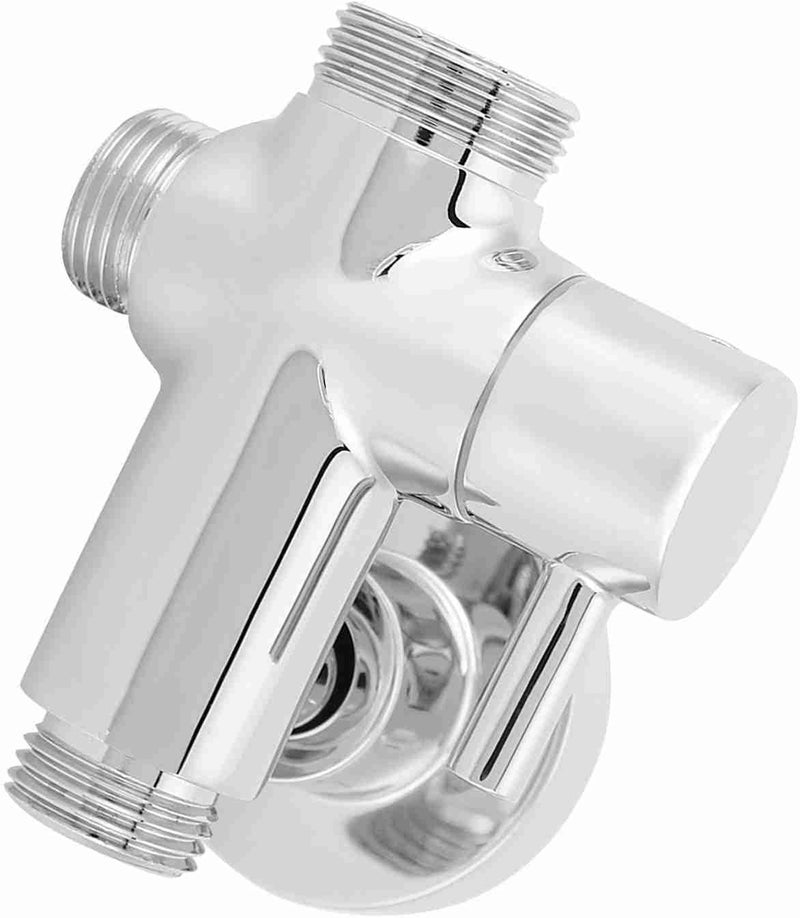 G1/2" Wall Mounted Round Copper Shower Diverter Valve, Bathroom Shower Head Diverter with Base and Mounting Kit, Electroplated Scratch Separator for Home Use - Image 2