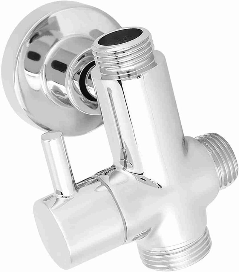 G1/2" Wall Mounted Round Copper Shower Diverter Valve, Bathroom Shower Head Diverter with Base and Mounting Kit, Electroplated Scratch Separator for Home Use - Image 5