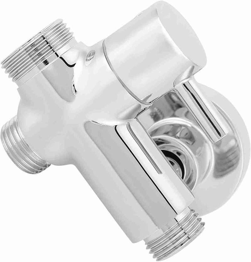 G1/2" Wall Mounted Round Copper Shower Diverter Valve, Bathroom Shower Head Diverter with Base and Mounting Kit, Electroplated Scratch Separator for Home Use - Image 4
