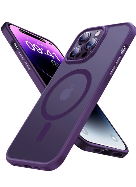 INFOSUN iPhone 14 Pro Max Case Cover Compatible with Magsafe Magnetic Designed Shockproof Case Translucent Matte Protective Cover Back Hard Cases with Magnet for iPhone 14 Pro Max Case