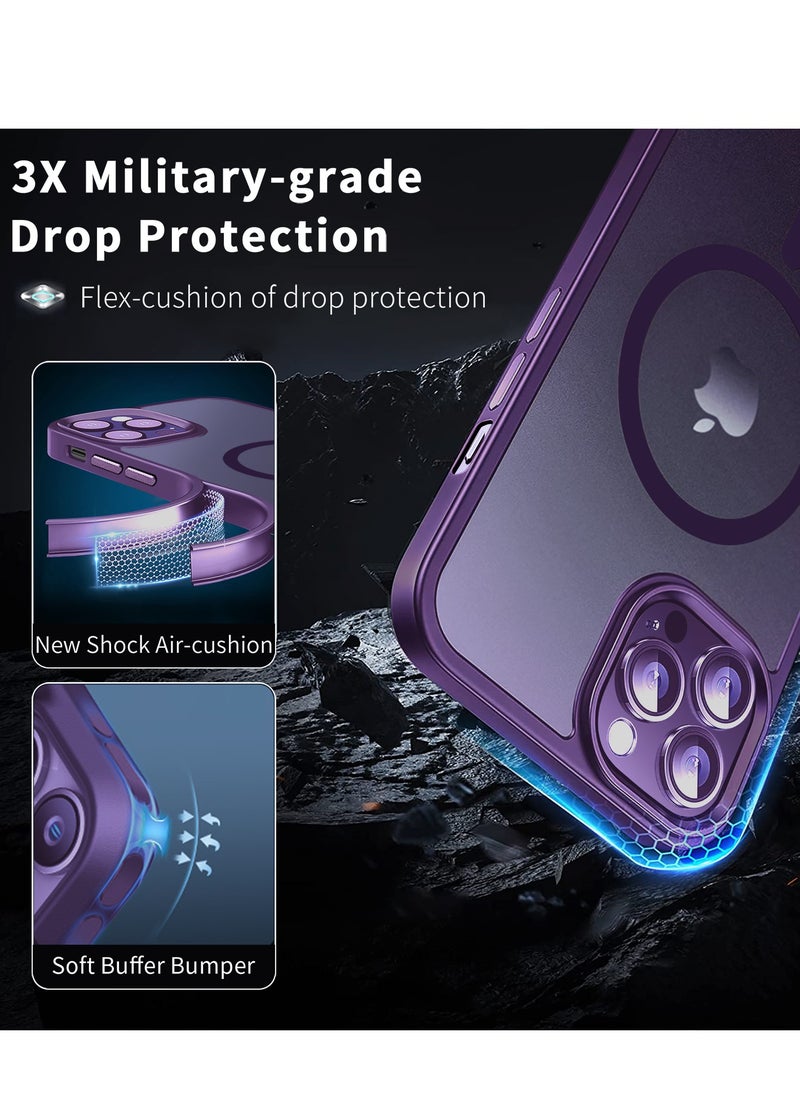 INFOSUN iPhone 14 Pro Max Case Cover Compatible with Magsafe Magnetic Designed Shockproof Case Translucent Matte Protective Cover Back Hard Cases with Magnet for iPhone 14 Pro Max Case