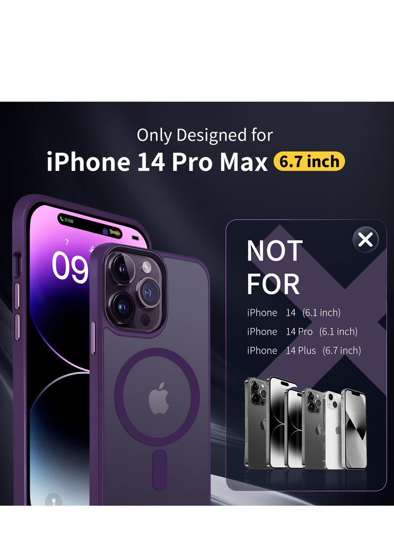 INFOSUN iPhone 14 Pro Max Case Cover Compatible with Magsafe Magnetic Designed Shockproof Case Translucent Matte Protective Cover Back Hard Cases with Magnet for iPhone 14 Pro Max Case