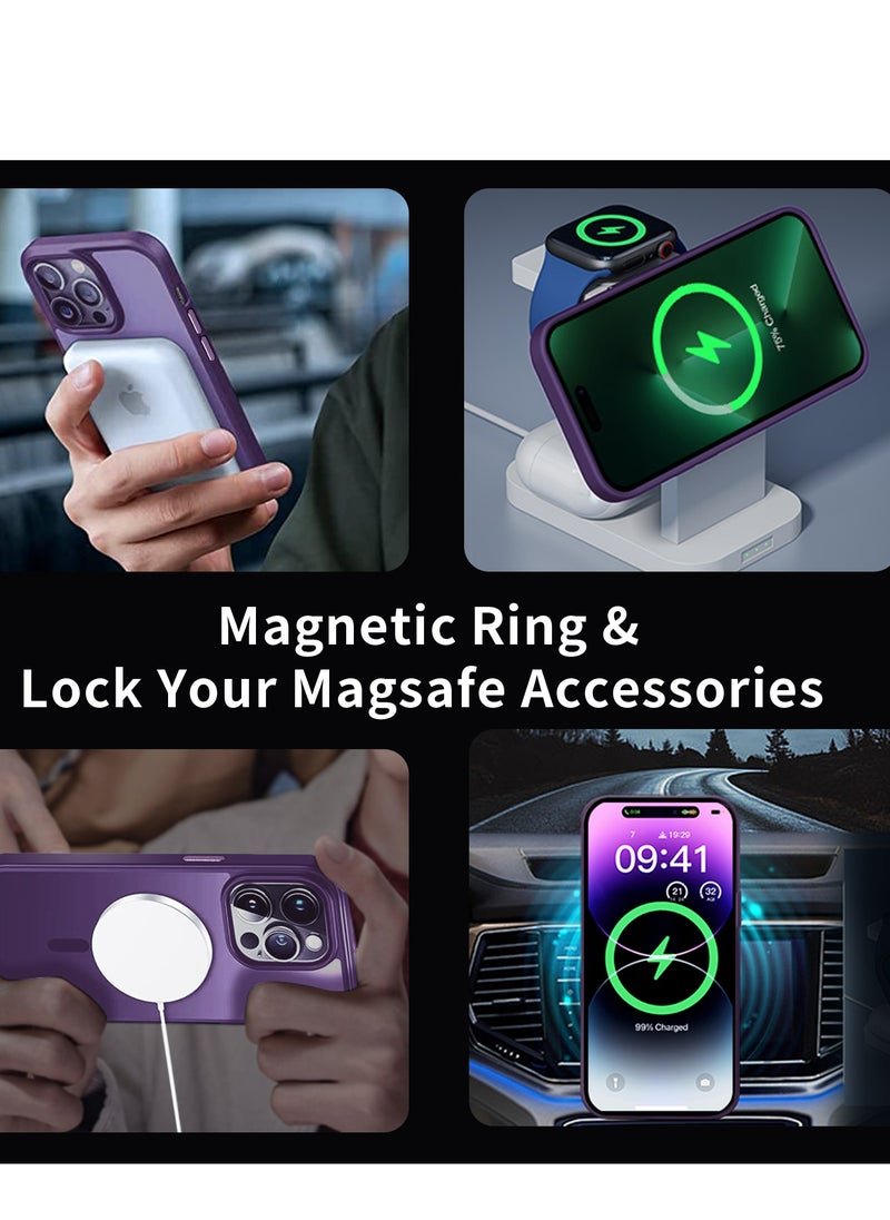 INFOSUN iPhone 14 Pro Max Case Cover Compatible with Magsafe Magnetic Designed Shockproof Case Translucent Matte Protective Cover Back Hard Cases with Magnet for iPhone 14 Pro Max Case