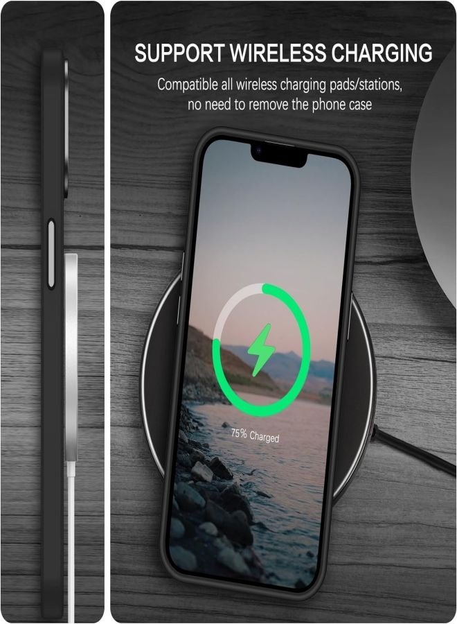 ثسؤشسث غلاف مغناطيسي لهاتف آيفون 15، متوافق مع غطاء الحماية من الصدمات MagSafe، غطاء هاتف شفاف غير لامع مع مغناطيس قوي، غطاء نحيف لهاتف أبل 15 6.1 بوصة (2023) - أسود - Image 5