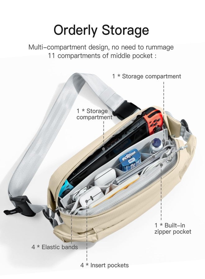 Inateck Sling Bag, Stylish Crossbody Bag with Adjustable Shoulder Strap, Splash-Resistant Chest Bags for Men and Women Multipurpose Fanny Pack for Travel, Gym, Cycling, Work, Sport - Image 3