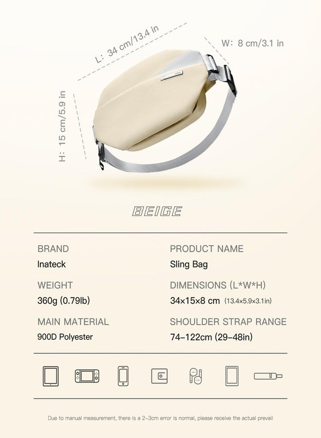 Inateck Sling Bag, Stylish Crossbody Bag with Adjustable Shoulder Strap, Splash-Resistant Chest Bags for Men and Women Multipurpose Fanny Pack for Travel, Gym, Cycling, Work, Sport - Image 2