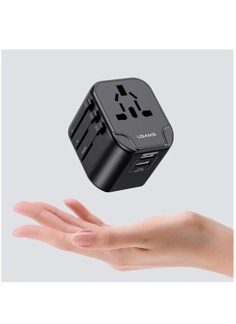 Usams USAMS US-CC173 T55 12W Dual USB Universal Travel Charger US / AU / EU / UK Plug Converter  - Image 5