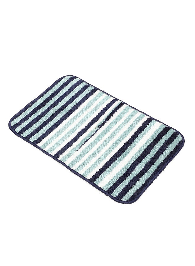 Status Contract Micro Melange Super Water Absorbent Bath Mat | Striped Design | Blue, White & Mint Multicolor | 38 x 58 cm - Image 3