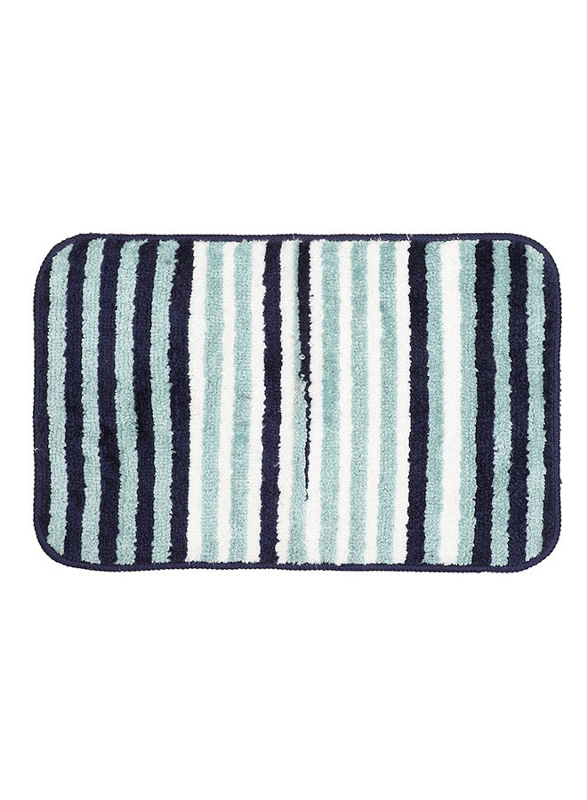 Status Contract Micro Melange Super Water Absorbent Bath Mat | Striped Design | Blue, White & Mint Multicolor | 38 x 58 cm - Image 2
