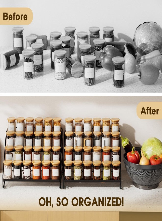 Jolitac 4-Tier Spice Rack Organizer, Depth Adjustable Step Shelf, Metal Spice Rack Perfect for Cabinet, Countertop & Pantry Storage | Enhances Kitchen Visibility and Organization | 1 Pack - Image 4