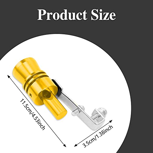 Middrivr 2PCS Car Turbo Whistle, Aluminum Alloy Universal Turbo Whistle, XL Size Aluminum Alloy Universal Turbo Sound Exhaust Muffler Pipe Whistle Car Roar Make (Gold) - Image 2