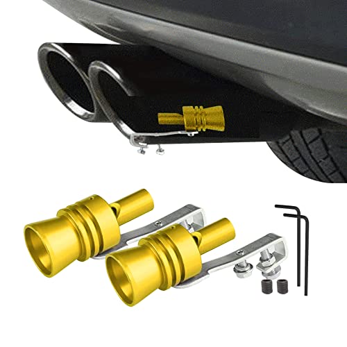 Middrivr 2PCS Car Turbo Whistle, Aluminum Alloy Universal Turbo Whistle, XL Size Aluminum Alloy Universal Turbo Sound Exhaust Muffler Pipe Whistle Car Roar Make (Gold) - Image 1