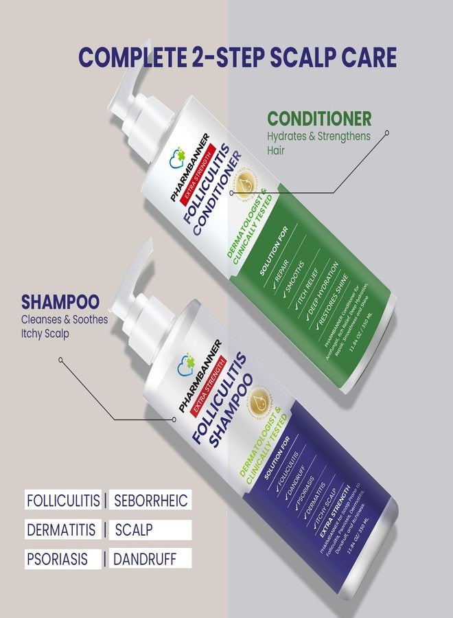 PHARMBANNER Anti-Fungal Shampoo and Conditioner Set – Tea Tree & Argan Oil for Folliculitis, Seborrheic Dermatitis, Scalp Psoriasis – Relieves Itchy, Flaky, Dry Scalp – Sulfate & Paraben Free - Image 2