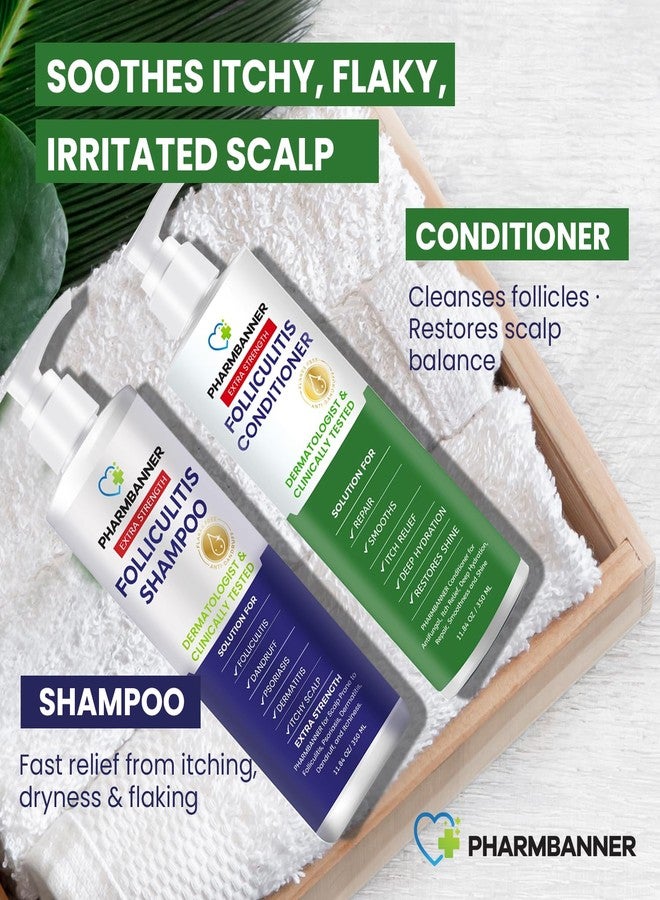 PHARMBANNER Anti-Fungal Shampoo and Conditioner Set – Tea Tree & Argan Oil for Folliculitis, Seborrheic Dermatitis, Scalp Psoriasis – Relieves Itchy, Flaky, Dry Scalp – Sulfate & Paraben Free - Image 4