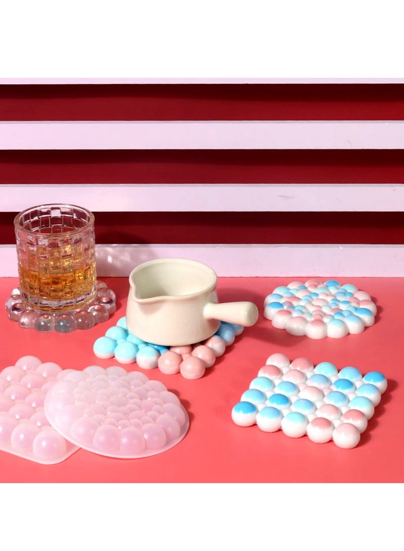 KASTWAVE Coaster Molds for Epoxy Resin Casting Silicone Tray Coaster Mold Cute Jewelry Trinket Plate Candle Holder Mold DIY Resin Polymer Clay Art Craft Supplies Home Decor Ideal Gift - Image 3