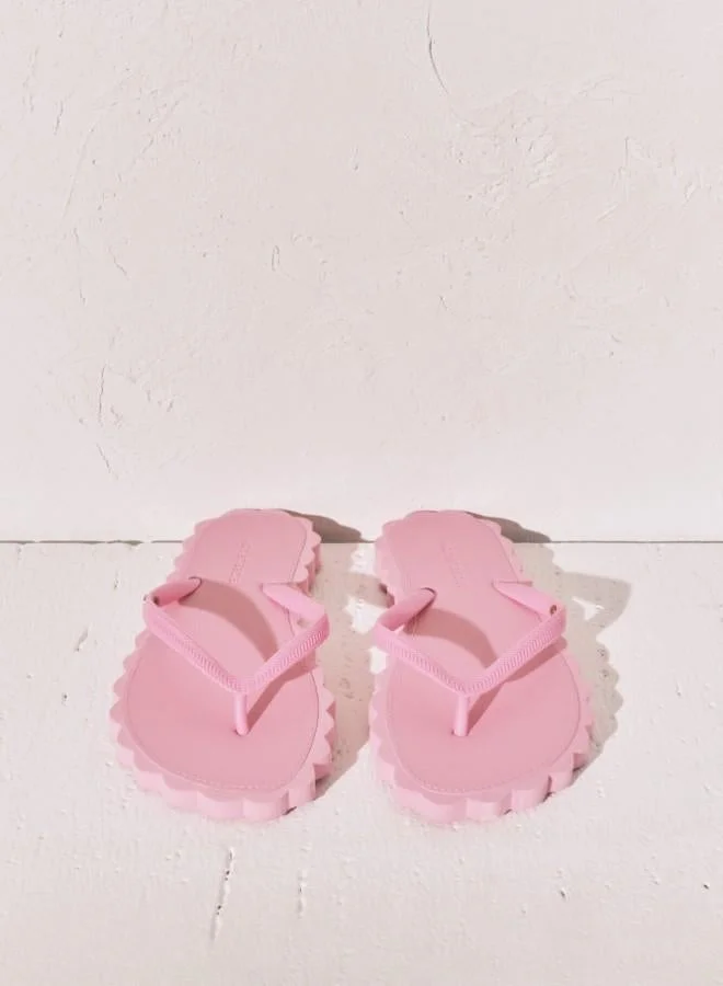 women'secret  Pink wavy effect toe post sandal for Women | Best Price UAE
