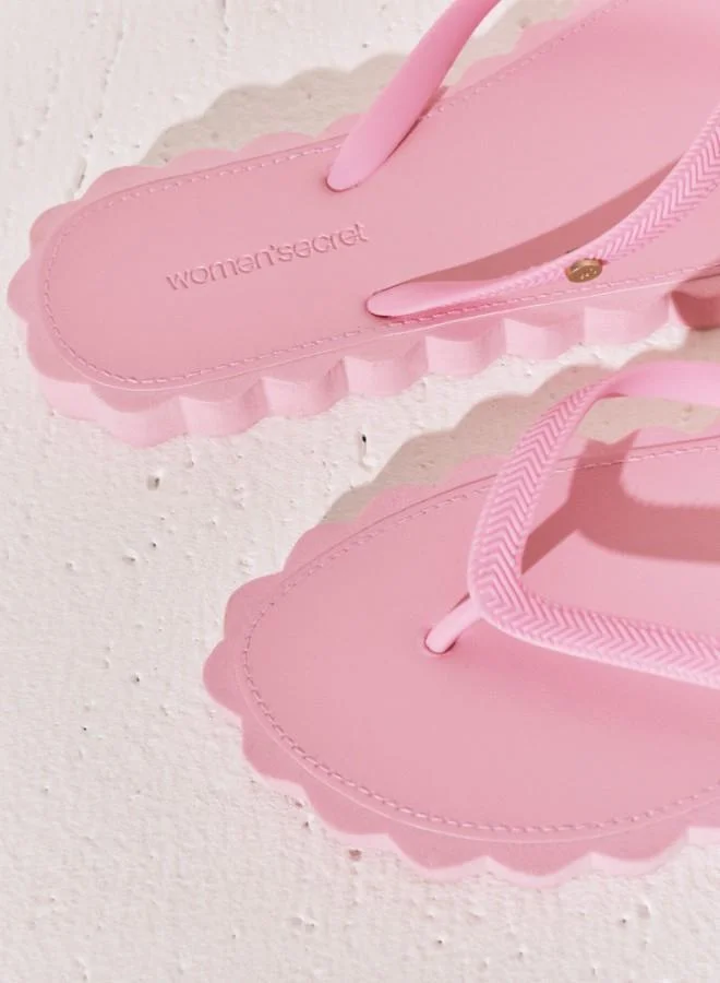 women'secret  Pink wavy effect toe post sandal for Women | Best Price UAE