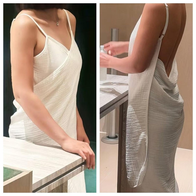 Cotton Wraparound Beach Towel Robe - Image 1