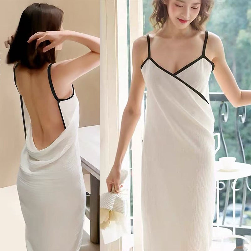 Cotton Wraparound Beach Towel Robe - Image 2