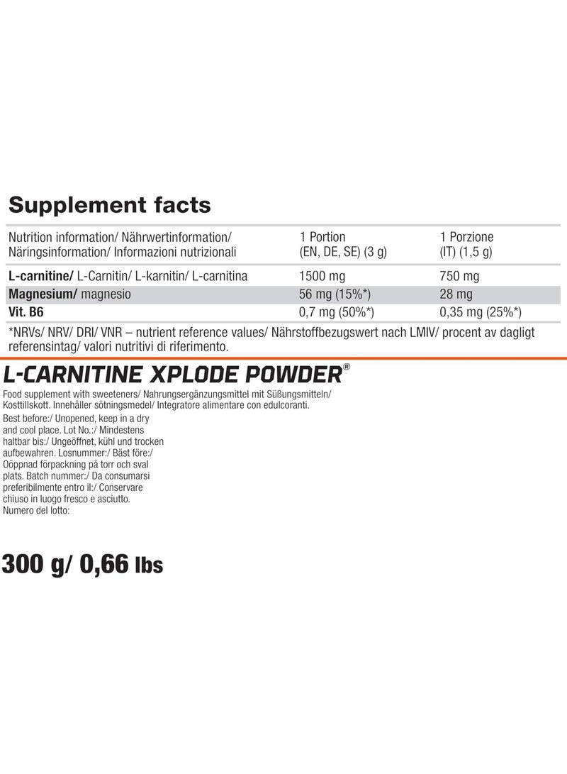 أولمب مسحوق إل-كارنيتين إكسبلود مع المغنيسيوم وفيتامين ب6 - بنكهة البرتقال، 300 غرام | مكمل غذائي للأحماض الأمينية قبل التمرين - Image 4