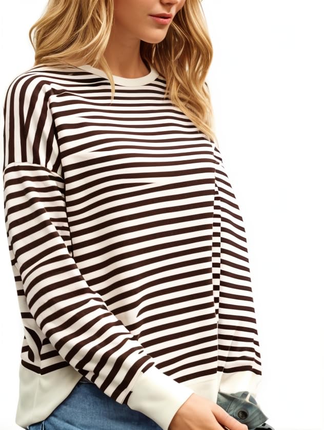 MACK JONNEY Women Striped T-Shirt || T-Shirt for Women || Full Sleeve T Shirt || T-Shirt-MACK640635 - Image 2