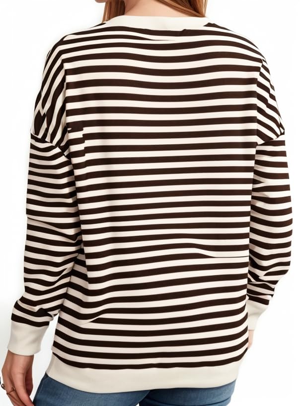 MACK JONNEY Women Striped T-Shirt || T-Shirt for Women || Full Sleeve T Shirt || T-Shirt-MACK640635 - Image 3