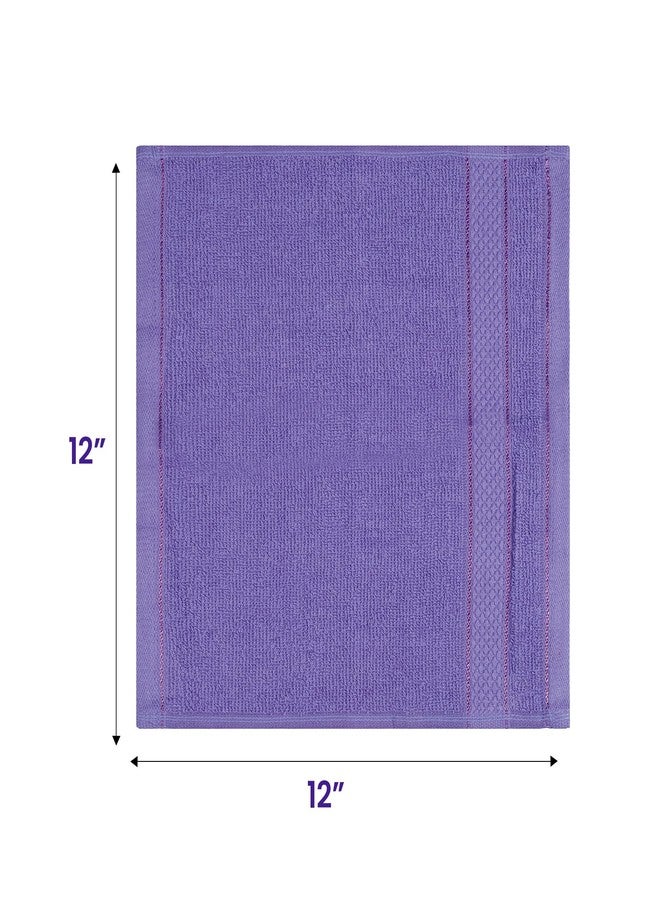 Casa Lino Face Towels & Body Wash Cloths for Showering - 100% Cotton Wash Cloths for Bathroom - Highly Absorbent & Quick Drying Washcloth Set - Cotton Washcloths 24 Pack (12" x 12") - Purple - Image 3