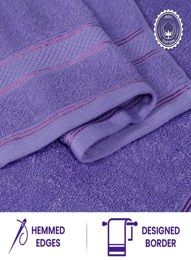 Casa Lino Face Towels & Body Wash Cloths for Showering - 100% Cotton Wash Cloths for Bathroom - Highly Absorbent & Quick Drying Washcloth Set - Cotton Washcloths 24 Pack (12" x 12") - Purple - Image 4
