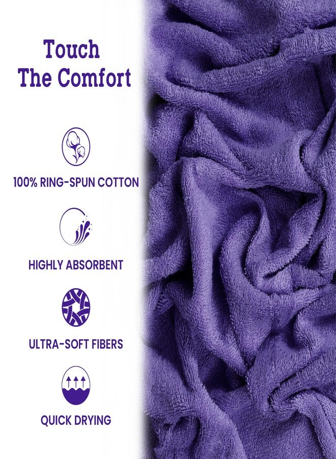 Casa Lino Face Towels & Body Wash Cloths for Showering - 100% Cotton Wash Cloths for Bathroom - Highly Absorbent & Quick Drying Washcloth Set - Cotton Washcloths 24 Pack (12" x 12") - Purple - Image 5