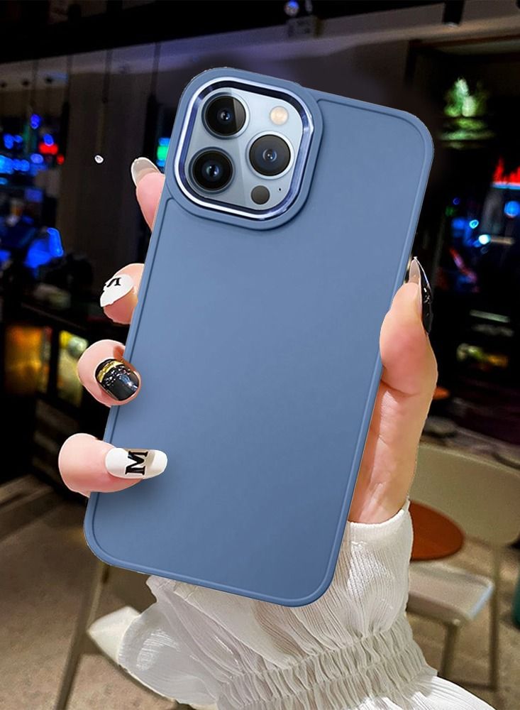 JOWAY غطاء سيليكون ناعم فائق النحافة مضاد للصدمات لجهاز آيفون 13 برو ماكس 6.7 بوصة باللون الأزرق - Image 3