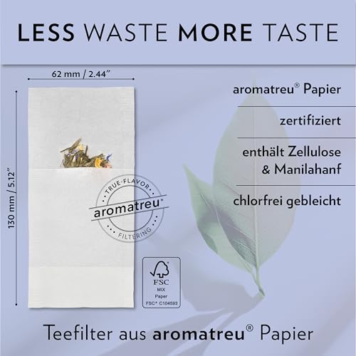 Finum Disposable Paper Tea Filter Bags for Loose Tea, White, Extra Slim, 100 Count - Image 4