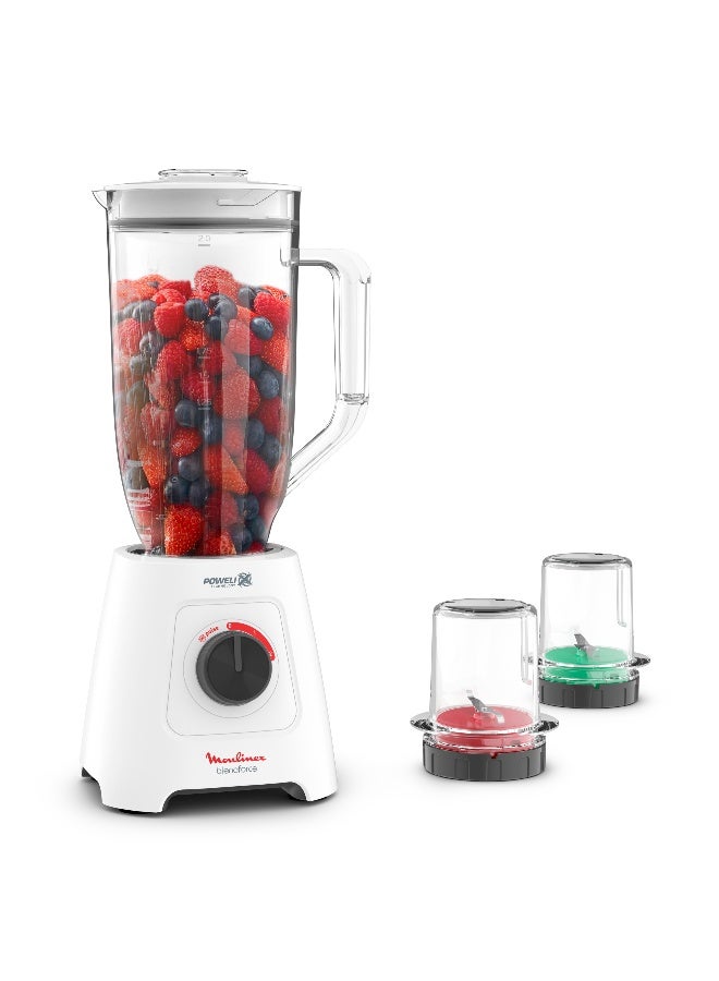 MOULINEX Blendforce XXL Jar Blender, with Grinder & Chopper, 6 powelix blades, 600W, white, LM458127 600 W LM458127 White / Red / Black - Image 1