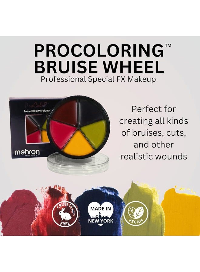 mehron Makeup ProColoRing Bruise 5 Color Wheel for Special Effects & Movies | Bruise Makeup Kit | SFX Paint | Halloween Special Effects - Image 2