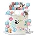JUYRLE Cake Topper 32Pcs Realistic Dog Figurines Birthday Party Supplies With Bone Kennel Mini Balloons Decoration for Boys Girls Dog Theme Party - Image 3
