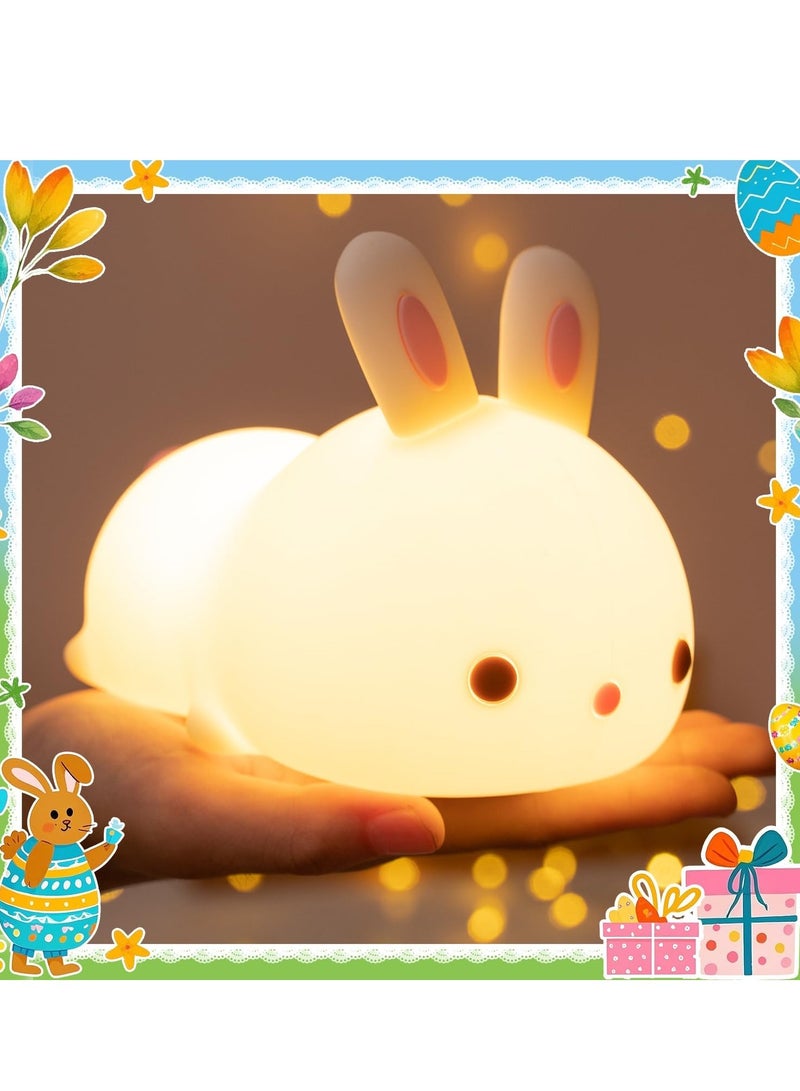 ELTRAZONE Adorable Bunny Night Light for Kids – Soft LED Touch Lamp for Babies and Toddlers – Adjustable Brightness, USB Rechargeable, Safe and Non-Toxic Materials – Ideal Nursery, Bedroom, or Baby Room Décor – Perfect Sleep Companion for Little Ones - Image 1