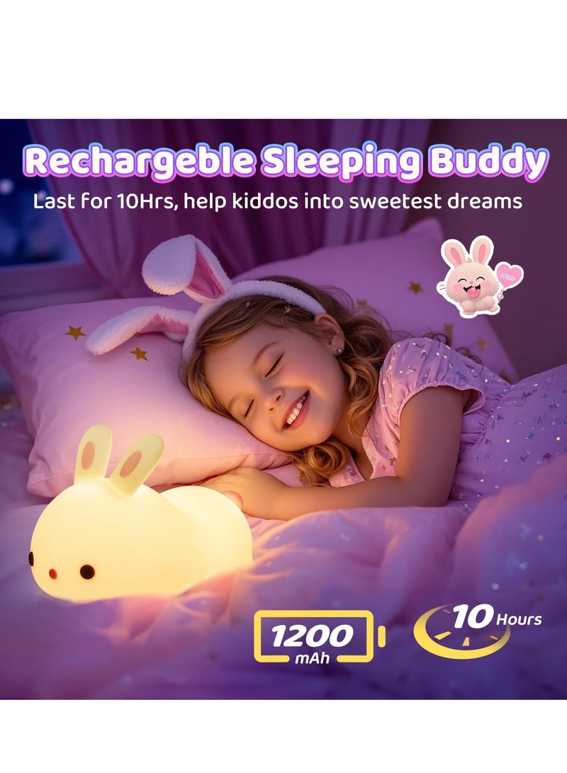ELTRAZONE Adorable Bunny Night Light for Kids – Soft LED Touch Lamp for Babies and Toddlers – Adjustable Brightness, USB Rechargeable, Safe and Non-Toxic Materials – Ideal Nursery, Bedroom, or Baby Room Décor – Perfect Sleep Companion for Little Ones - Image 4