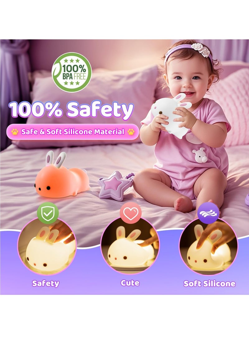 ELTRAZONE Adorable Bunny Night Light for Kids – Soft LED Touch Lamp for Babies and Toddlers – Adjustable Brightness, USB Rechargeable, Safe and Non-Toxic Materials – Ideal Nursery, Bedroom, or Baby Room Décor – Perfect Sleep Companion for Little Ones - Image 5