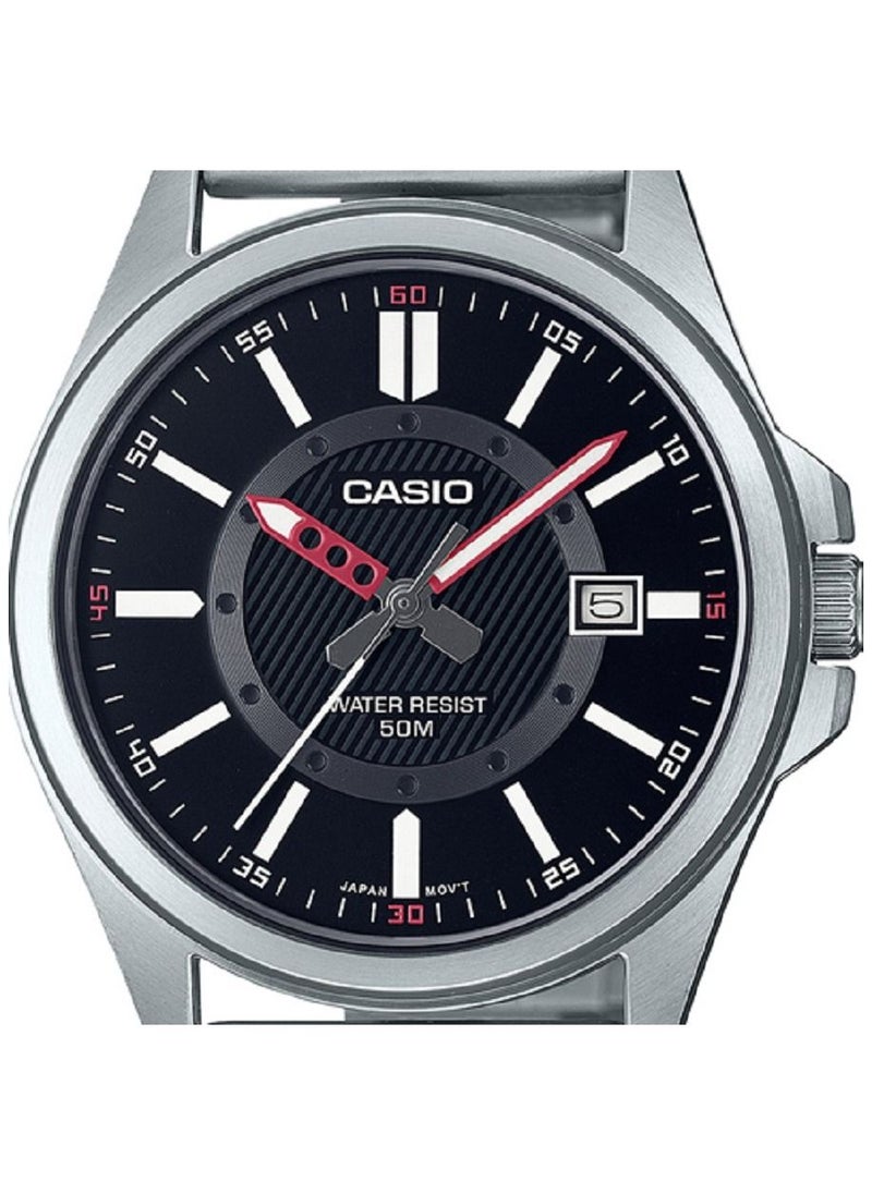 CASIO Casio Men Watch Analog Black Dial Stainless Steel Band MTP-E700D-1EVDF  - Image 2