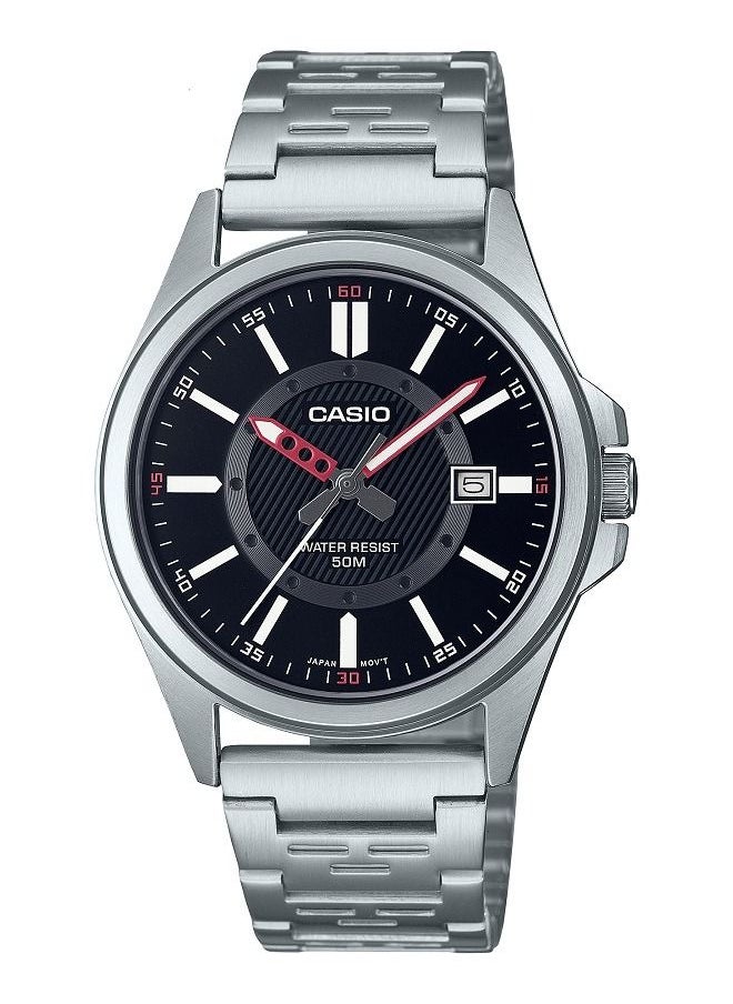 CASIO Casio Men Watch Analog Black Dial Stainless Steel Band MTP-E700D-1EVDF  - Image 1