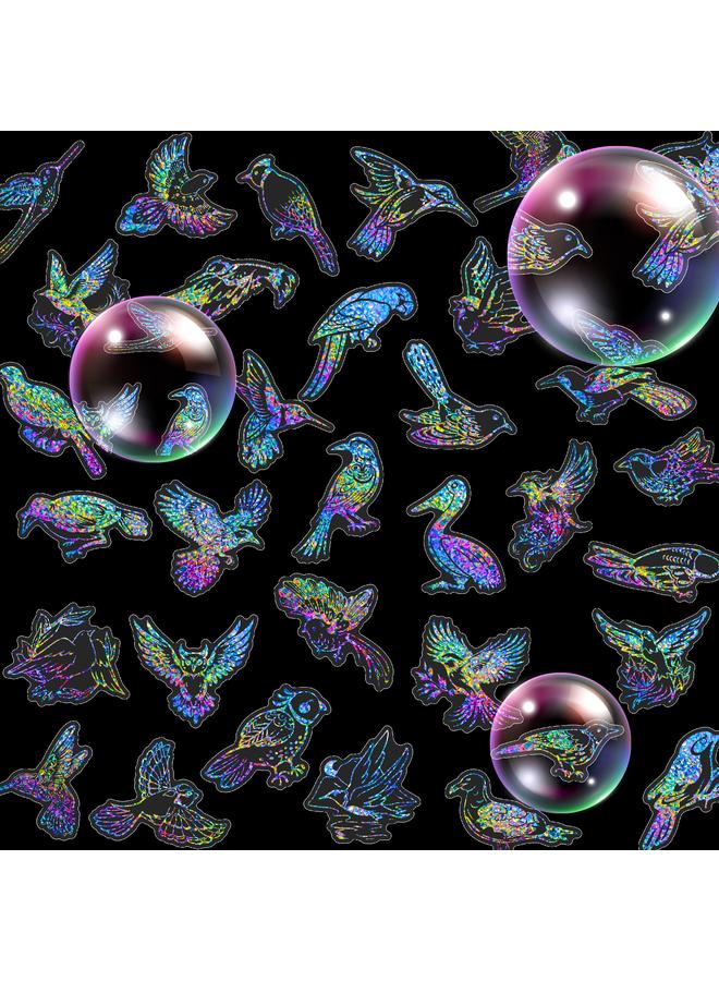 Bluejw Selling 50 Flying Bird Series Silver Laser Stickers INS Children's Hand Account Window Award Decoration - Image 1
